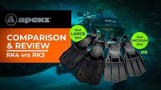 Apeks RK4 fin Scuba Diving Review. A comparison review with my older RK3 HD fins & the new RK4's