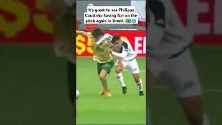 Philippe Coutinho having fun on the pitch again in Brazil.  #reelsfypシ #SportsNews #highlights