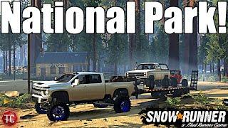 SnowRunner: INCREDIBLE NEW MAP! SEQUOIA NATIONAL PARK!! (CAMPING, CRAWLING, & MUDDING!)