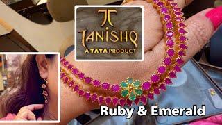 Latest Ruby & Emerald Necklace Sets Designs With Price/Ruby Hanging Earrings with Price/deeya