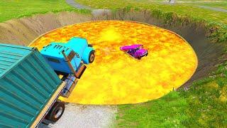 Cars vs Giant Crater - BeamNG.Drive