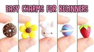 Easy Charms For Beginners│5 in 1 Polymer Clay Tutorial