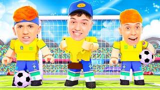 TIME DE FUTEBOL DA FAMÍLIA ARQUEIRA FOI CAMPEÃO DO MUNDO NO ROBLOX!!