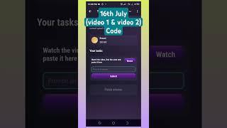 Watch daily video code (1 & 2) || Tapswap watch daily video code #trending #tapswap #crypto