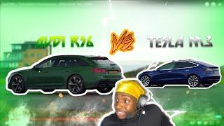 *REACTION* AUDI RS6 VS TESLA MODEL 3 WHO WINS??