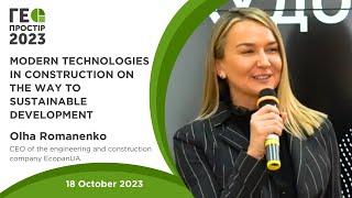 Geospace 2023 Olha Romanenko Modern construction technologies on the way to sustainable development