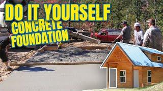 How to build a DIY foundation for a cabin - VERY simple method [DO IT YOURSELF CONCRETE FOUNDATION]