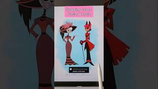 Alastor and Rosie | Swapping colors ️ #hazbinhotel #drawing #art #alastor #helluvaboss #diycrafts