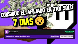 ¡Consigue afiliado en Twitch fácil EN 7 DÍAS! (Tutorial para Twitch, consejos y ayuda para crecer)