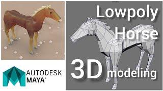 Low Poly horse 3D modeling (Autodesk Maya tutorial)