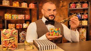 English Sweet Shop ASMR  Sweet Tasting - Take Your Order - Paper Crinkles - Chocolate Cutting