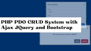 PHP PDO CRUD Operations with Ajax jQuery and Bootstrap