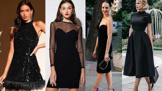 WOMAN MODA FASHION BEAUTIFUL BLACK DRESSES TRENDING 2023-2024 VESTIDO ELEGANTES Y SOFISTICADOS