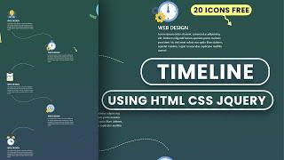 How to make Modern Timeline Design using HTML CSS JQuery - Website Design Tutorial