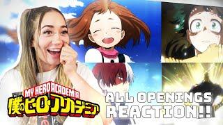 First Time REACTING to ALL MY HERO ACADEMIA OPENINGS (1-13)