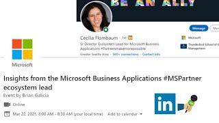 Insights from the Microsoft Business Applications #MSPartner ecosystem lead