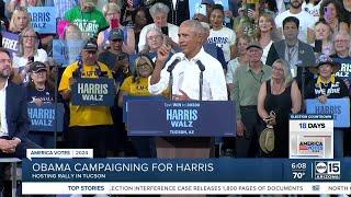 Former President Barack Obama campaigns in Tucson for VP Kamala Harris