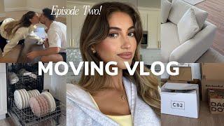 MOVING VLOG ep.2  cleaning, organizing + furniture deliveries!!