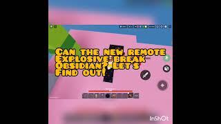 Can The Remote Explosive Break Obsidian In Roblox Bedwars? #shorts