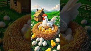 "When the little child got separated, the motherly love of the hen started crying "#ai #baby