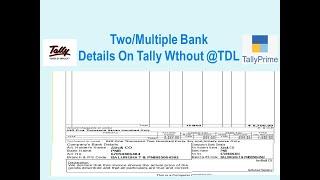 Multiple or two  bank details on Tally Prime