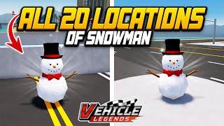 All 20 Snowman Locations in Vehicle Legends! (Christmas Event)