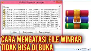 Cara Mengatasi File Winrar tidak bisa di buka "WinRAR diagnostic messages"