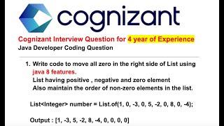 Cognizant Interview Coding Question | Move Zero Element to end using java 8 features.