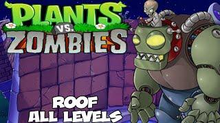 Plants Vs Zombies Walkthrough Chapter 5 - Roof (All Levels)