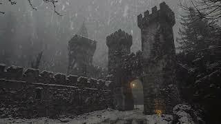 10-hour Dark Spooky Eerie Snow Castle: Howling Blizzard Winds Sounds For A Fast Deep Relaxing Sleep