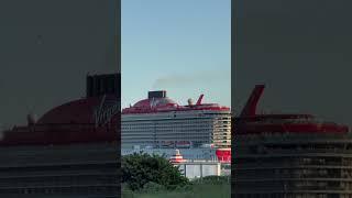 Cruise Ship Spotting: Iconic Vessels at Port #cruiseship #travel #spotter #miami #virgin #boat