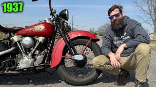 Test Riding a 37 Harley Knucklehead