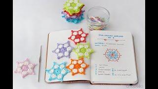 Вязание крючком мотивы. Простые мотивы крючком.  Crochet motif Уроки вязания для начинающих Урок 345