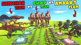 SHINCHAN TEAM vs CHOP TEAM vs AMAAN-T TEAM in Animal Revolt Battle Simulator