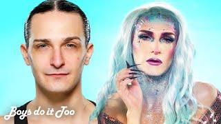 BLUE MERMAID DRAG TRANSFORMATION ‍️  | Boys Do It Too