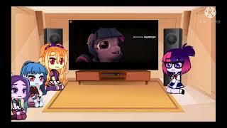 Dazzlings and Sci-Twilight react to Broken TF2/MLP SFM Music Video