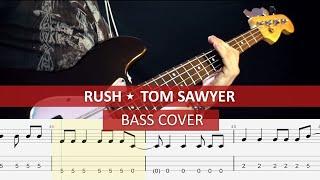 Rush - Tom Sawyer / bass cover / playalong with TAB