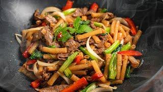 [ENG SUB] Bạn còn Nui không, pha sốt kiểu này xào bò ngon khó cưỡng luôn | Stir fry macaroni recipe