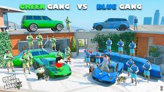 Franklin Blue Gang VS Shinchan Green Gang Base In GTA 5!