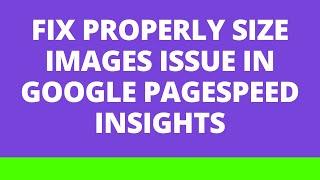 Fix "Properly size images" issue in google page speed insights