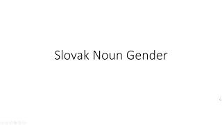 Slovak Noun Gender | Basic Slovak Lesson 5 | Slovak With Sam