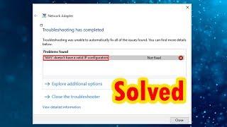 [Solved] WiFi doesn’t have a valid IP configuration