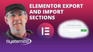 Elementor Export And Import Sections 