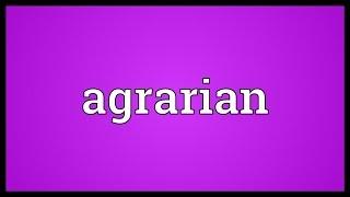 Agrarian Meaning