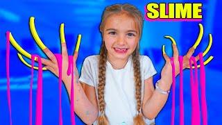 SLIME CON UÑAS MUY LARGAS GISELE Y CLAUDIA LAS RATITAS