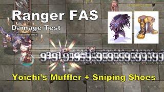 [BB iRO] Ranger FAS - "Yoichi's Muffler + Sniping Shoes" - New gears DPS Test - IRO Chaos