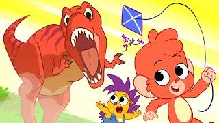 Club Baboo | Funny Dinosaur Videos | Baboo flies a Kite | Spinosaurus, TRex, Pterodactylus | Dinos