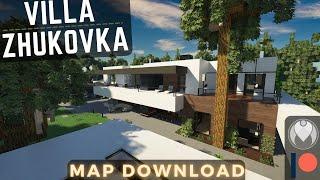 [4K] MINECRAFT: Villa Zhukovka, Modern luxury Home - Ultimate Immersion - PTGI e12 [MAP DOWNLOAD]