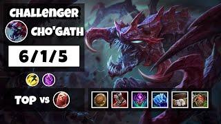 Cho'Gath vs Vladimir EU Challenger TOP (6/1/5) - v11.17