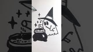 HOW TO DRAW A WIZARD GHOST | shortstory | КАК НАРИСОВАТЬ ПРИЗРАК ВОЛШЕБНИКА #Shorts